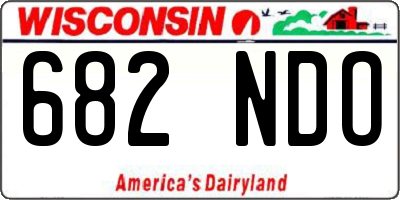 WI license plate 682NDO