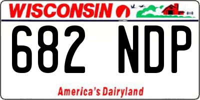 WI license plate 682NDP