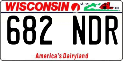 WI license plate 682NDR