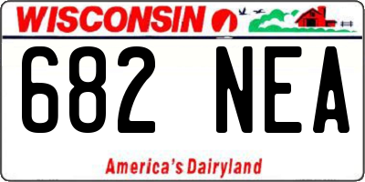 WI license plate 682NEA