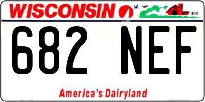 WI license plate 682NEF