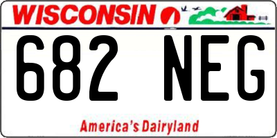 WI license plate 682NEG