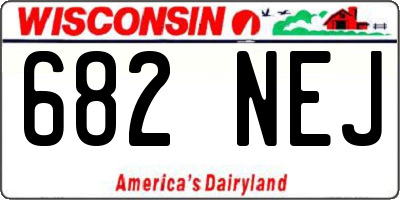 WI license plate 682NEJ