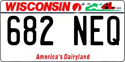 WI license plate 682NEQ