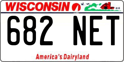 WI license plate 682NET