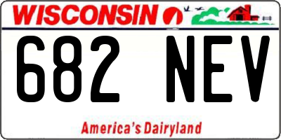 WI license plate 682NEV