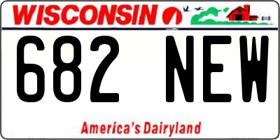 WI license plate 682NEW