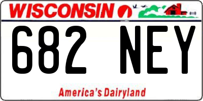 WI license plate 682NEY
