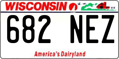 WI license plate 682NEZ