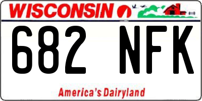WI license plate 682NFK