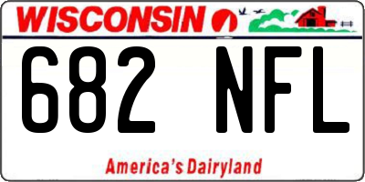 WI license plate 682NFL