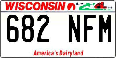 WI license plate 682NFM