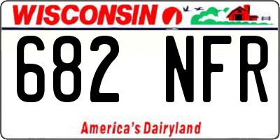 WI license plate 682NFR