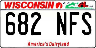 WI license plate 682NFS