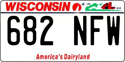 WI license plate 682NFW