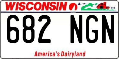 WI license plate 682NGN