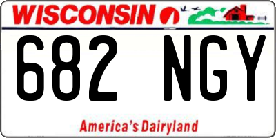 WI license plate 682NGY