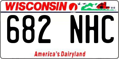 WI license plate 682NHC