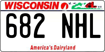 WI license plate 682NHL