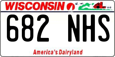 WI license plate 682NHS