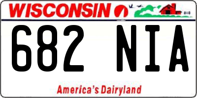WI license plate 682NIA