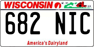 WI license plate 682NIC