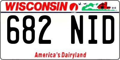 WI license plate 682NID
