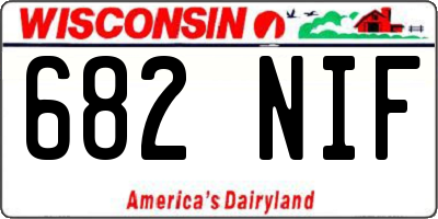 WI license plate 682NIF