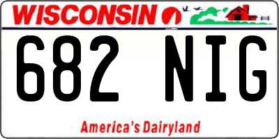 WI license plate 682NIG