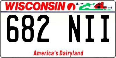 WI license plate 682NII