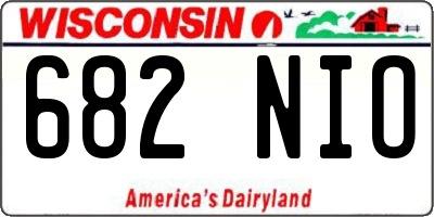 WI license plate 682NIO