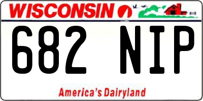 WI license plate 682NIP