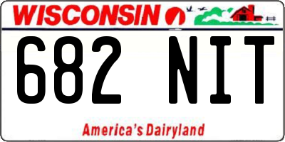 WI license plate 682NIT