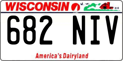 WI license plate 682NIV
