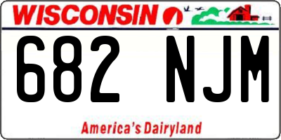WI license plate 682NJM