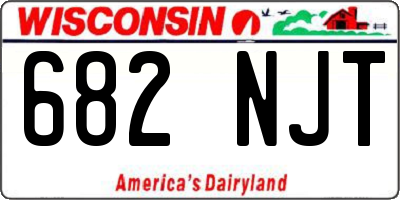 WI license plate 682NJT