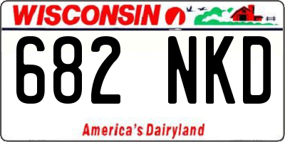 WI license plate 682NKD