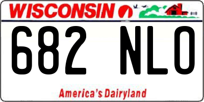 WI license plate 682NLO