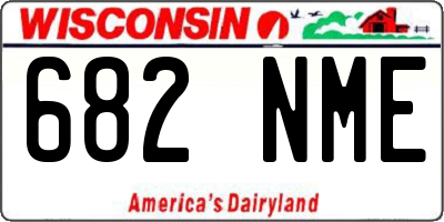 WI license plate 682NME