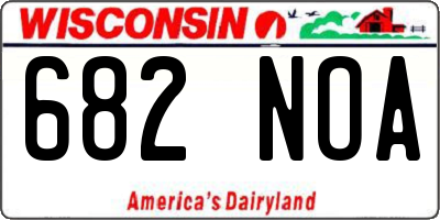 WI license plate 682NOA