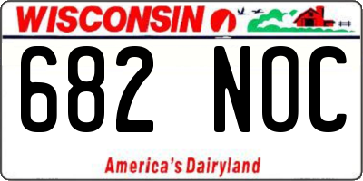 WI license plate 682NOC