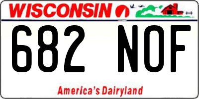 WI license plate 682NOF