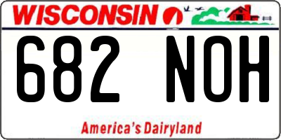 WI license plate 682NOH