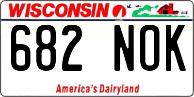 WI license plate 682NOK