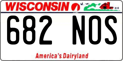 WI license plate 682NOS