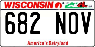 WI license plate 682NOV