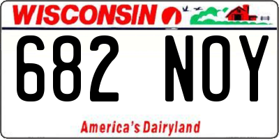 WI license plate 682NOY