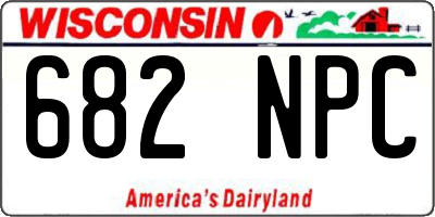 WI license plate 682NPC