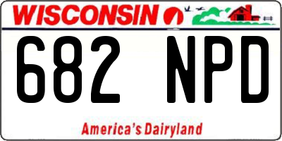WI license plate 682NPD