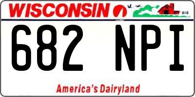 WI license plate 682NPI